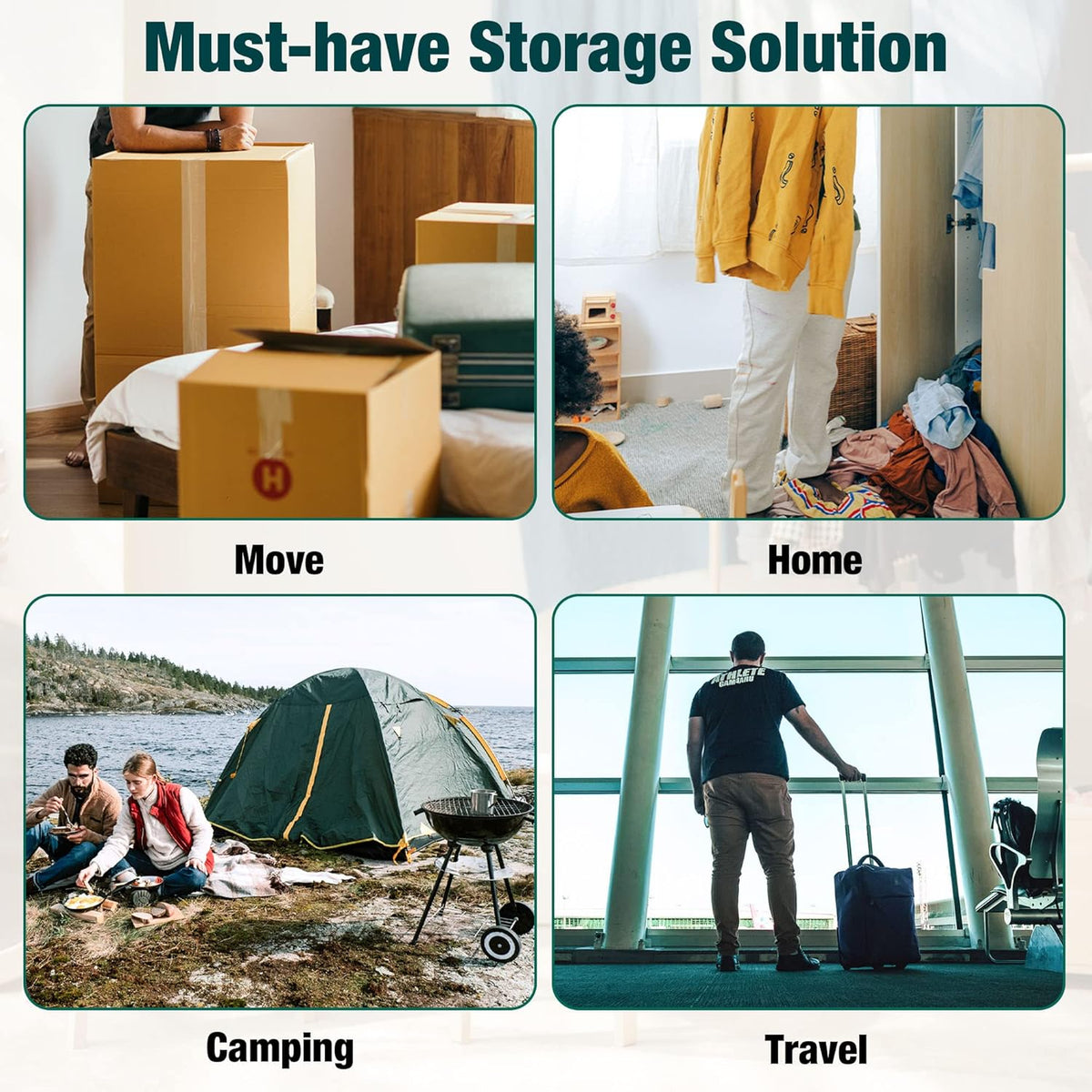 Skiennix Vacuum Storage Bags - 10 Medium Space Saver Vacuum Seal Bags with Travel Hand Pump