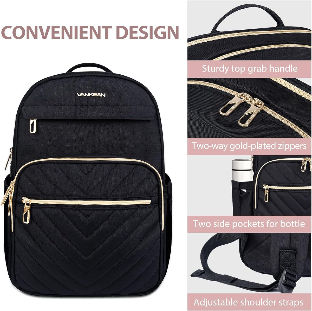 Backpack Backpack Backpack VANKEAN Laptop for Women, Laptop Computer Bag Travel Purse,Waterproof Work Business College