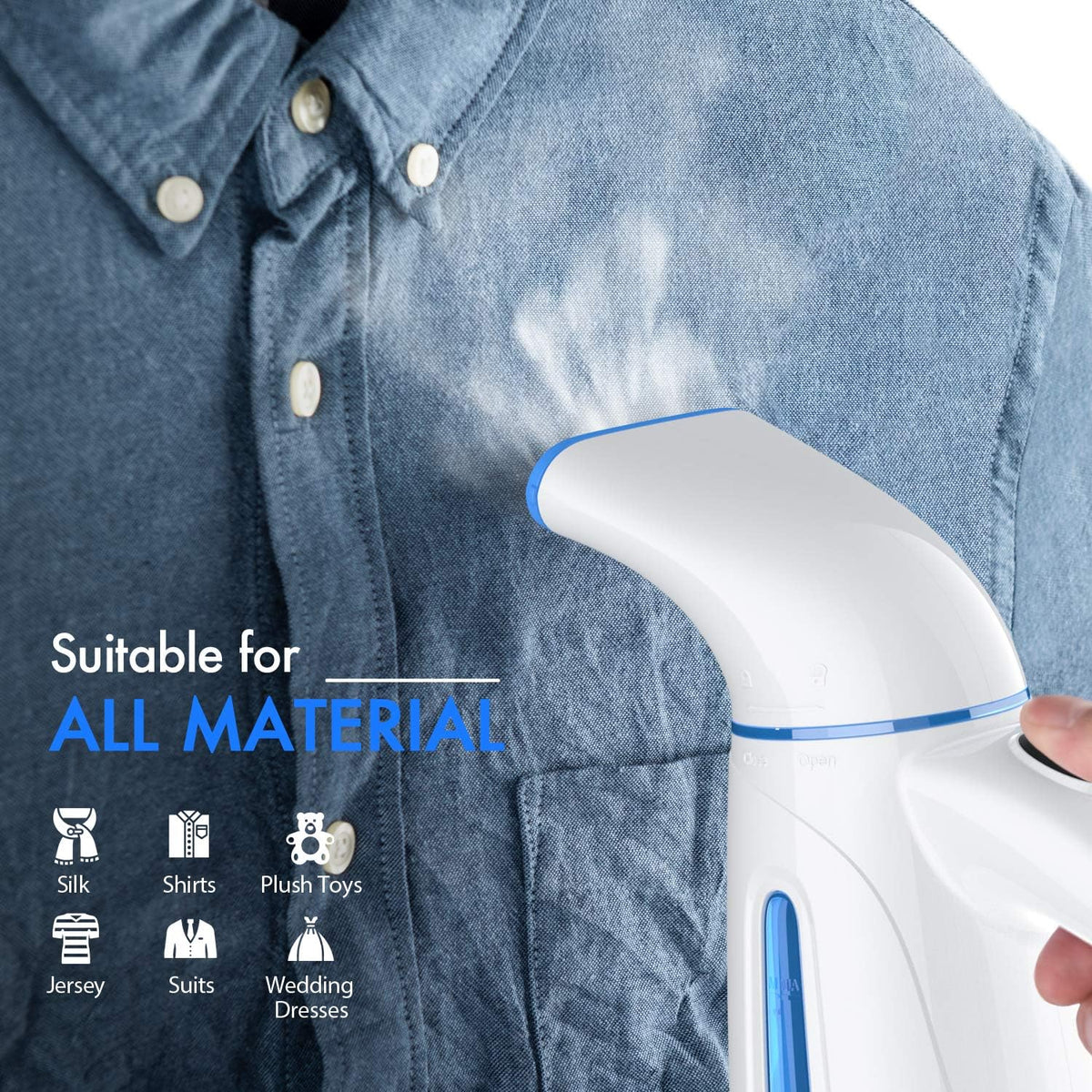 OGHom Handheld Clothing Steamer - 240ml Portable Travel Steam Iron for Garments | 120V Only