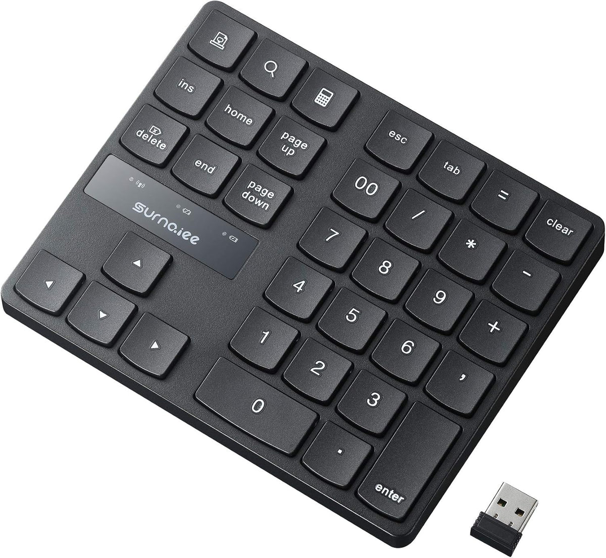 SurnQiee 2.4G 35-Keys Wireless Numeric Keypad, Rechargeable Number Pad for Efficient Data Input