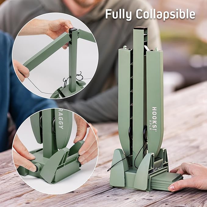 Craggy Games Ring Toss & Shot Ladder Game Hooks XPLR - Portable Aluminum Hook and Ring for Indoor/Outdoor Games - Family Game Night, Party Games, Travel, Multiplayer Kids and Adults