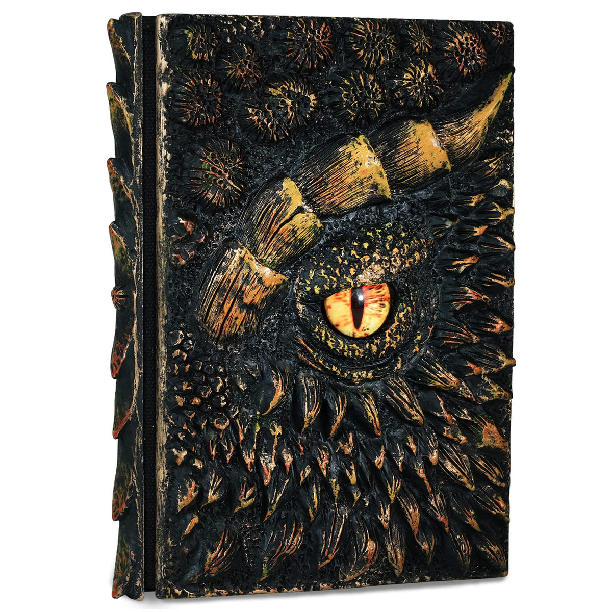 molshine A5 (7.3" x 5.1") 3D Dragon Embossed Journal,Resin Engraving Notebook,Retro Diary,100 Sheets Blank Paper,Hardcover Travel Notepad for Writing,Sketchbook,Collection,Gift,Decoration (Gold)