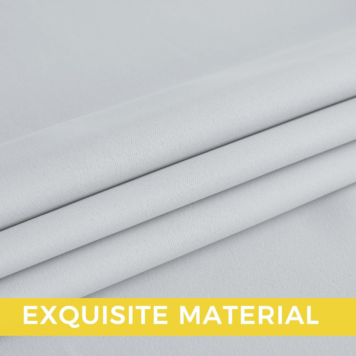 NICETOWN Room Darkening Curtains - Greyish White Drapery Panels, 52" x 63" for Ultimate Light Control