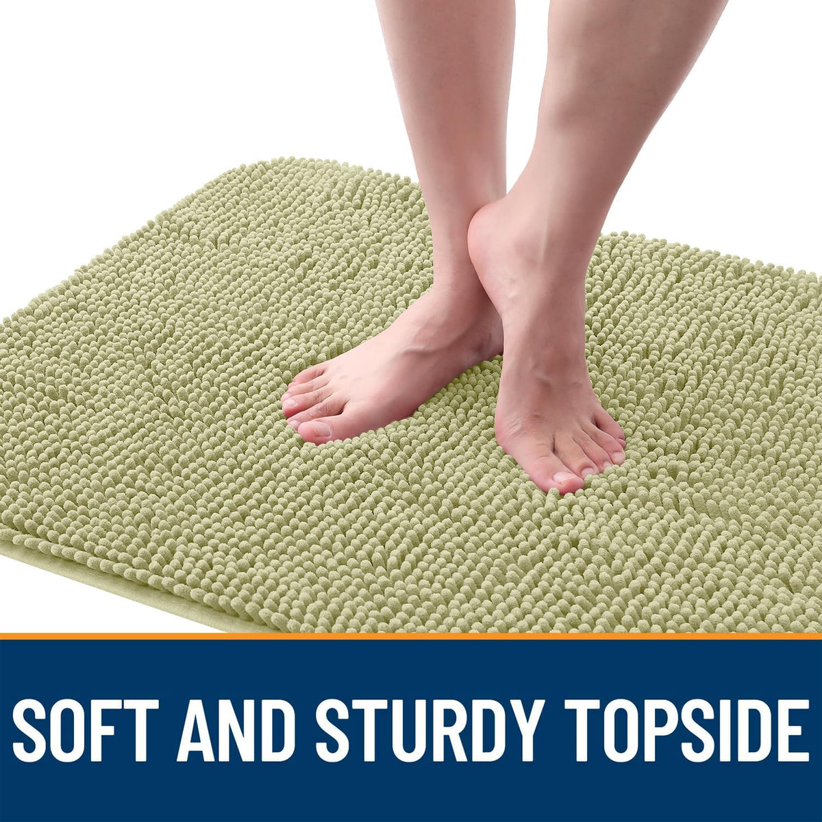 OLANLY Dog Door Mat - Absorbent Non-Slip Chenille for Muddy Paws | 45x27, Quick Dry, Vanilla