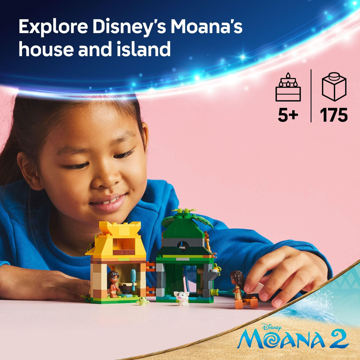 LEGO Disney Moana's Island Fun Building Toy Playset - Princess Moana Toy for Kids, Girls and Boys, Ages 5+ - with 2 Disney Micro-Dolls and Pua Animal Figure - Gift Idea for Birthdays - 43260