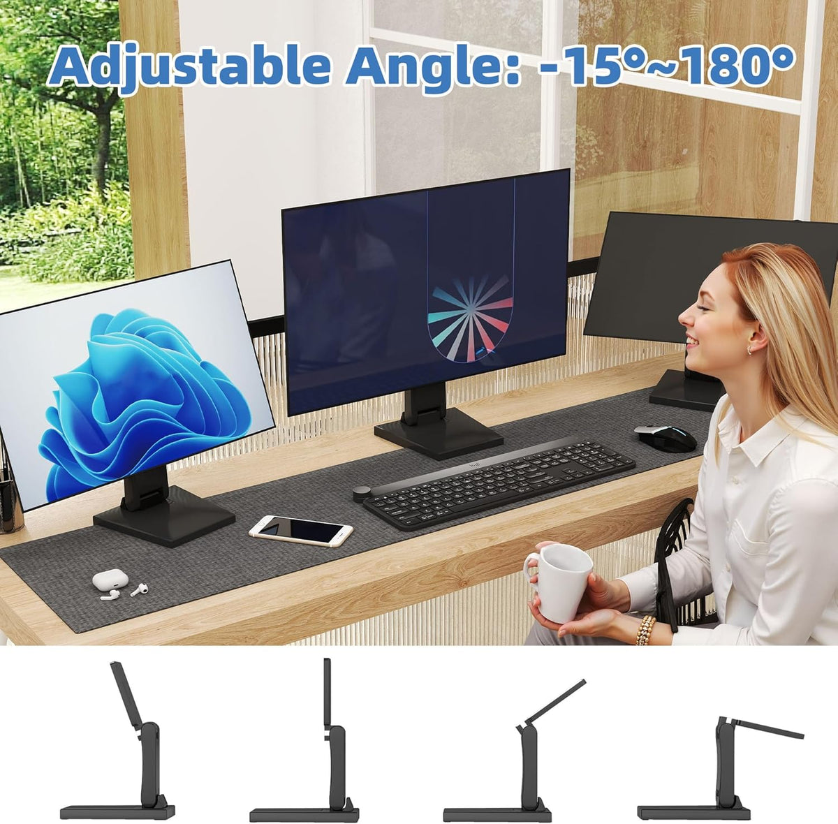 yeshine 75x75mm&100x100mm Adjustable Metal Folding Monitor Bracket for Touch Screen Desk Mount with VESA Hole All