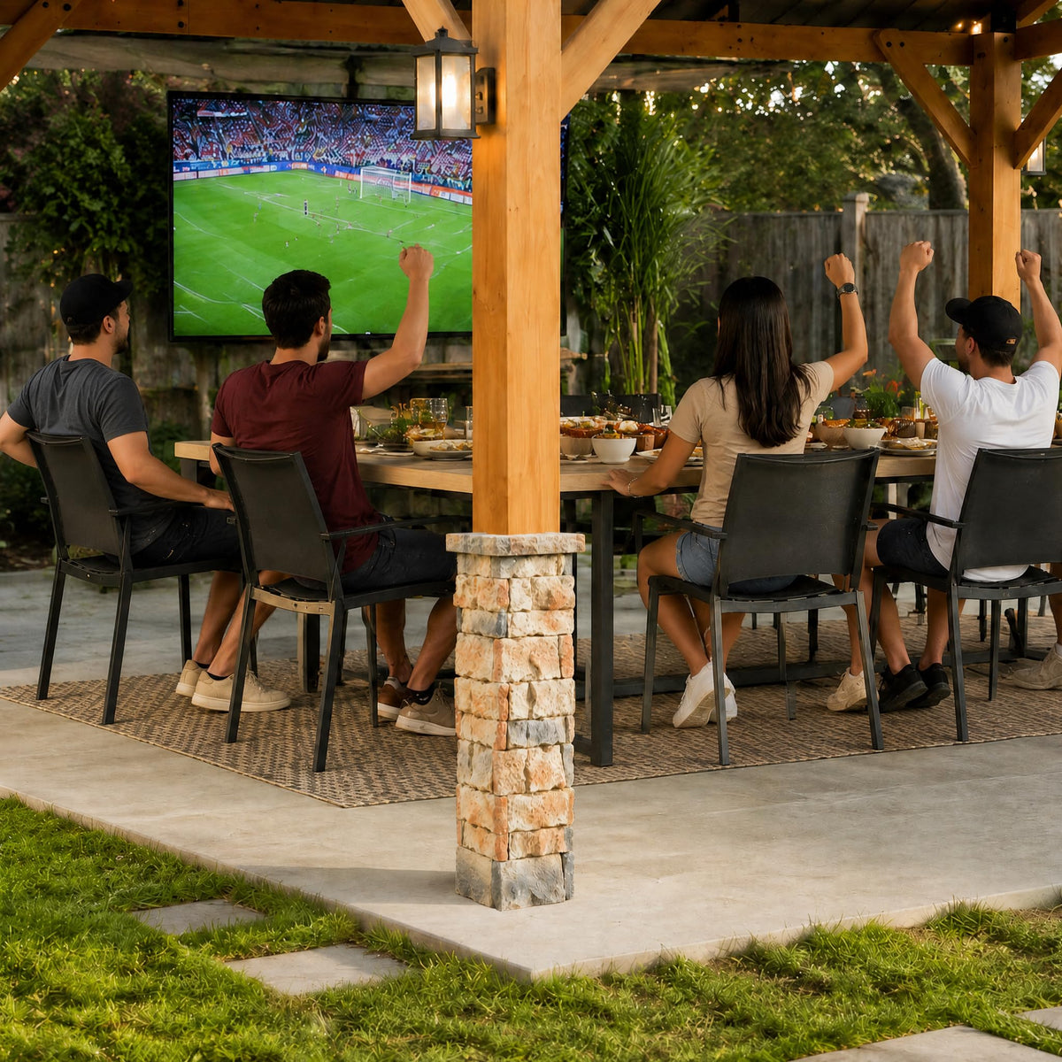 10' x 12' Wood Gazebo, Permanent Pavilion with Hardtop Galvanized Steel Double Roof, Cedar Gazebo with 4.72" Thickened Wooden Posts for Poolside, Patio, Backyard, Garden and Deck