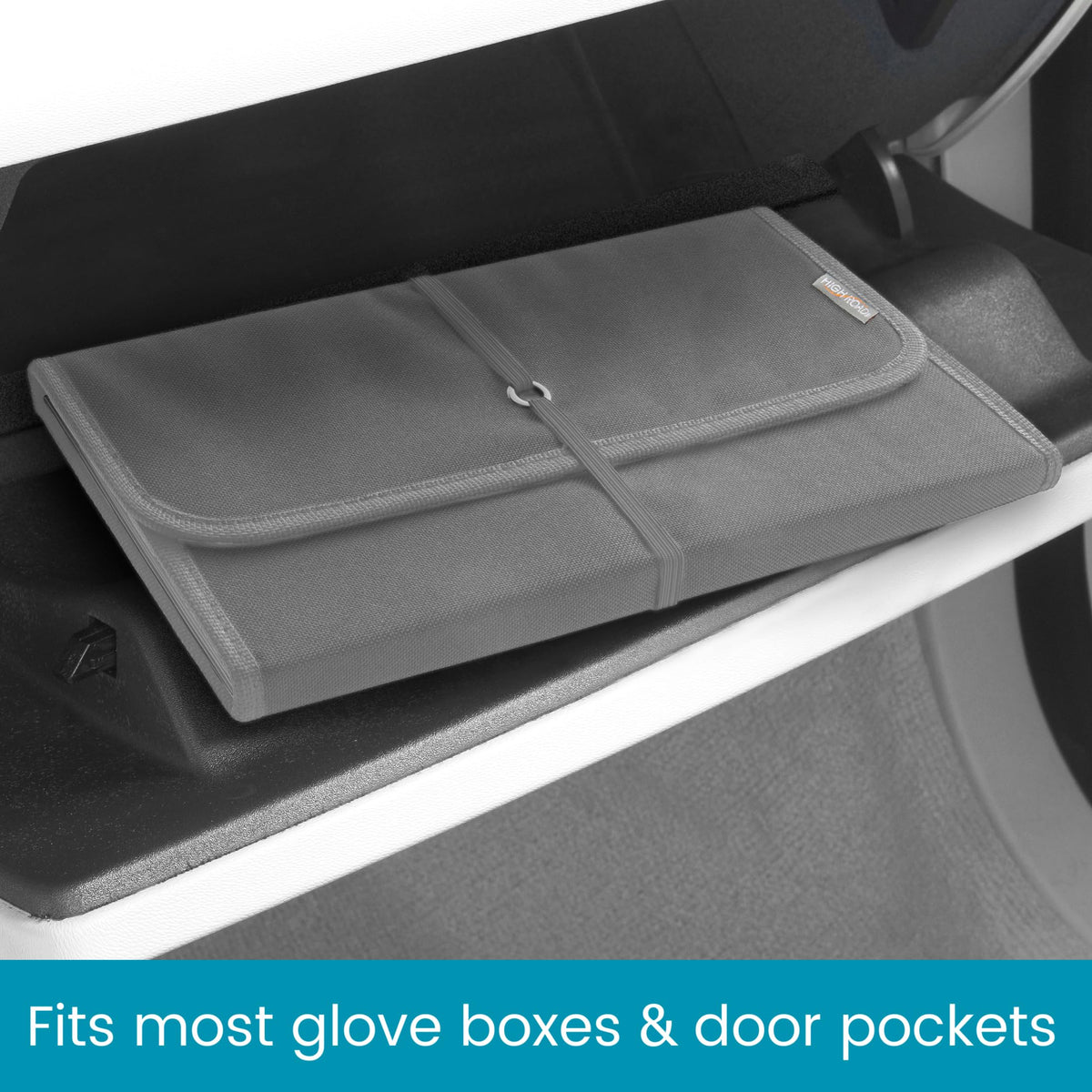 High Road Car Glove Box Organizer - Maintenance Folder for Car Documents - Card Pockets for Insurance and Registration with Receipt Log and Divider Tab Inserts