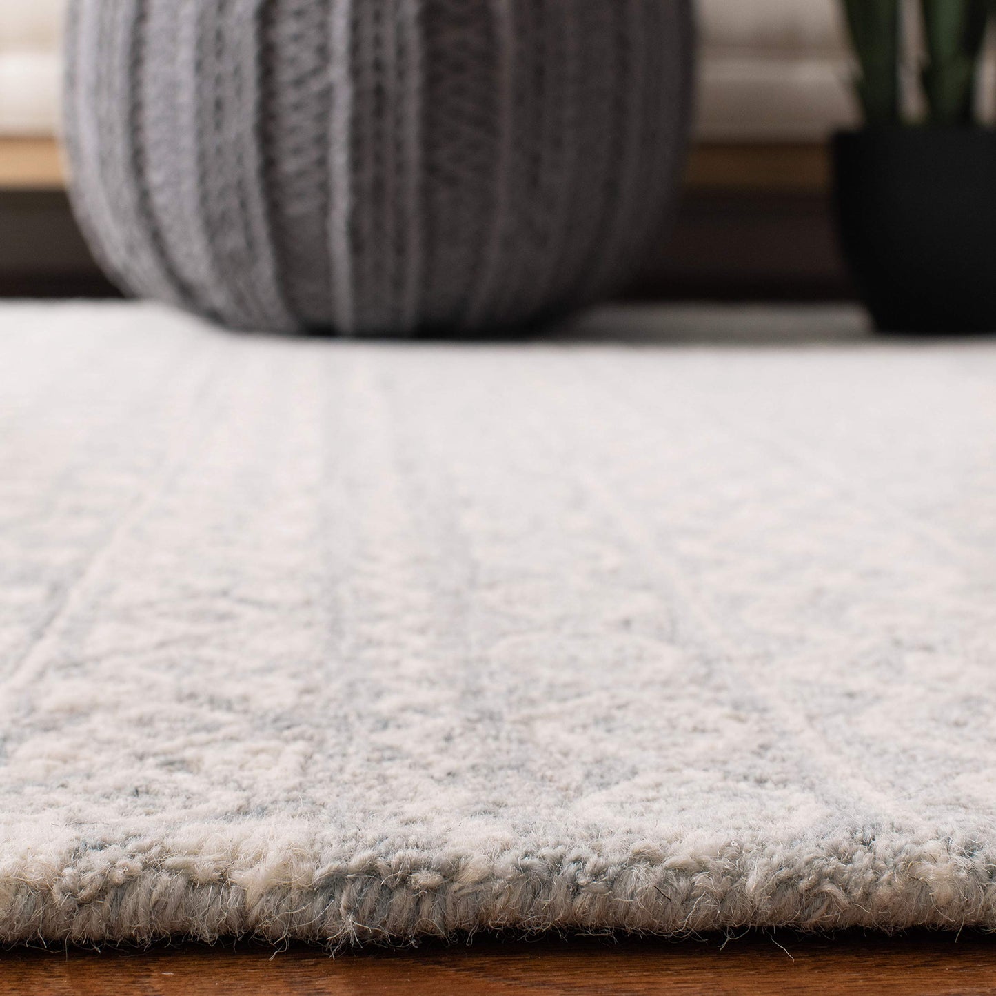 SAFAVIEH Micro-Loop Collection 10' x 14' AquaIvory MLP502K Handmade Moroccan Boho Tribal Premium Wool Living Room Dining Bedroom Area Rug