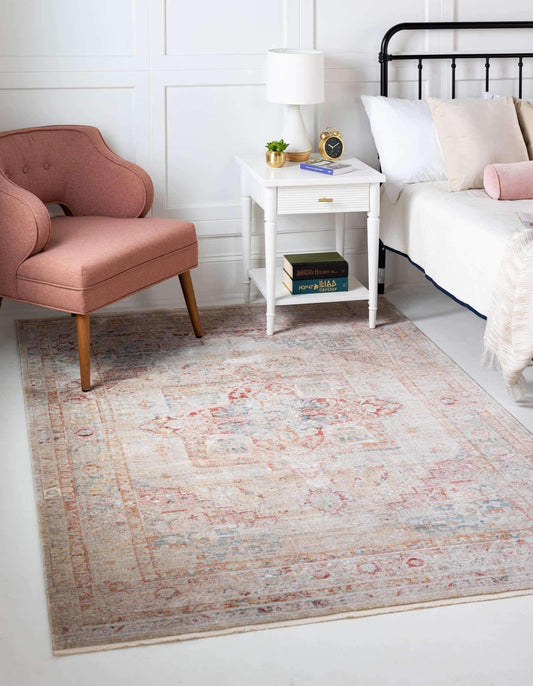 Unique Loom Noble Collection Area Rug - Victoria (8' x 10' Rectangle, Multi/Beige)