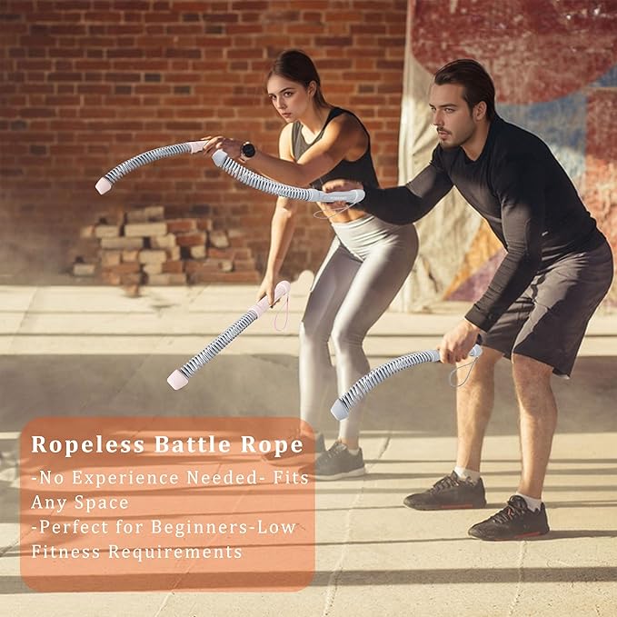 Ropeless Battle Ropes for Home Gym-Cordless Training Rope Fitness Equipment for Men & Women,Weighted Workout Ropes for HIIT,Versatile Exercise Equipment for Home and Travel Exercise