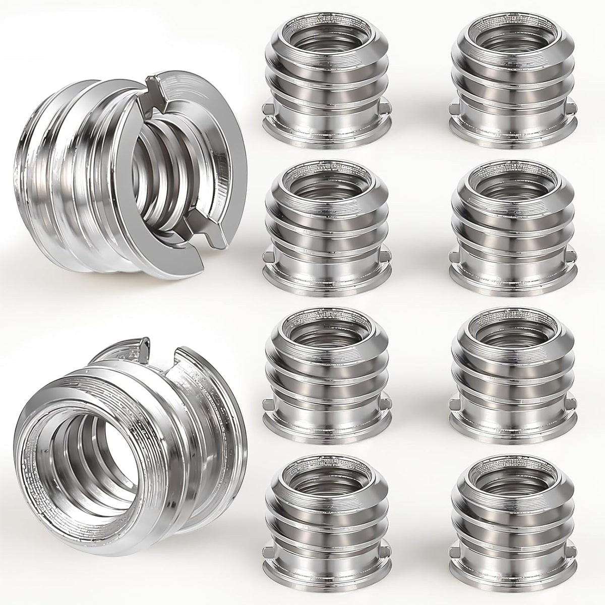 SynHHergyx 10 1/4"-20 3/8"-16 PCS Female to Male Tripod Adapter Reducer Bushing Converter Screw Adapter for DSLR Camera