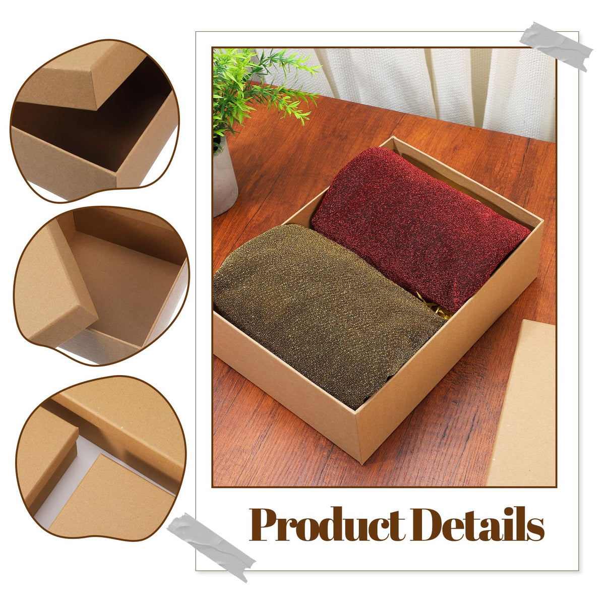 Douaowoc 6 Pcs Gift Boxes with Lids, Set of 6 Empty Wrap Boxes, Nesting Box for Gift Presents Cardboard Box for Christmas,Birthday, Anniversaries, Weddings and Any Occasion
