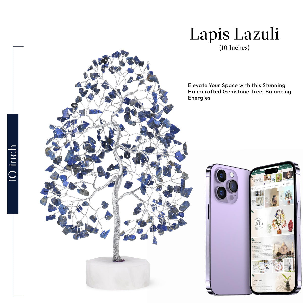 Lapis Lazuli Gemstone Tree, Crystal Tree for Positive Energy, Crystals and Healing Stones, Tree of Life, Chakra Tree - Luck, Thoughtful Gifts for Women, Tree of Life Decor, Clever Birthday Gifts