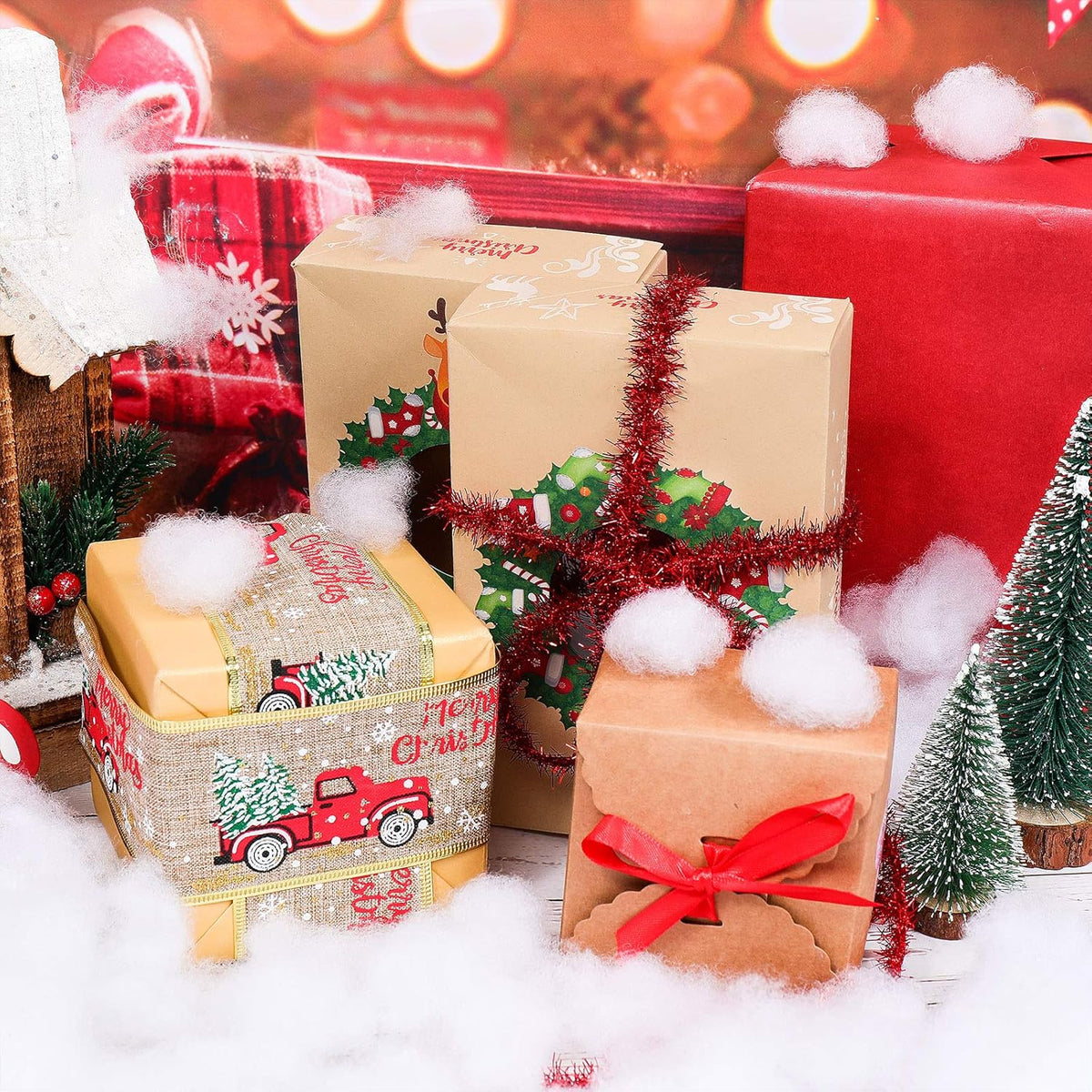 Shappy Christmas Fake Snow | 35.27 Ounce Fluffy White Cloud Fiber for Indoor Decor