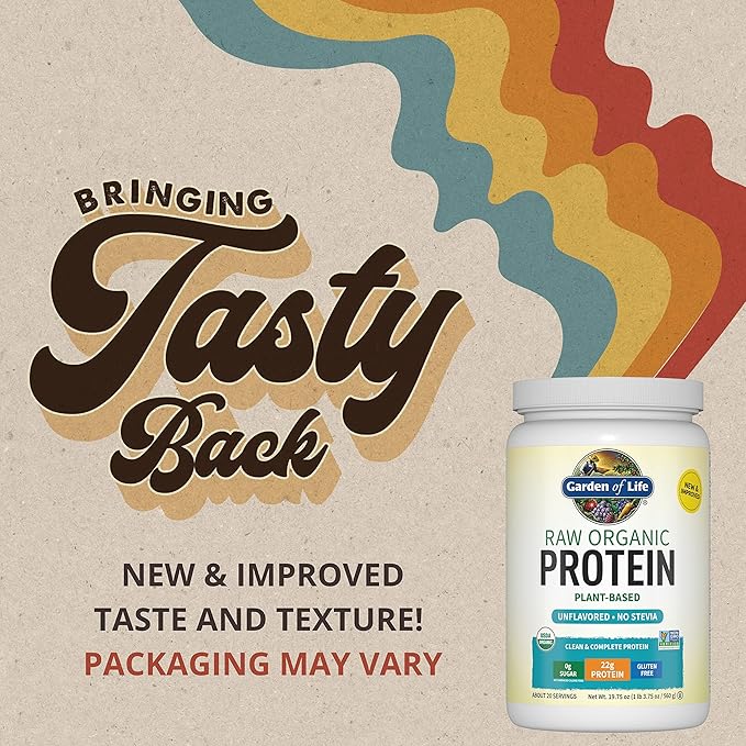 Garden of Life Organic Vegan Protein Powder, Plant Based & BCAAs, Organic Protein Powder with Probiotics & Enzymes, Non-GMO, Gluten-Free Lactose Free 1.2 LB