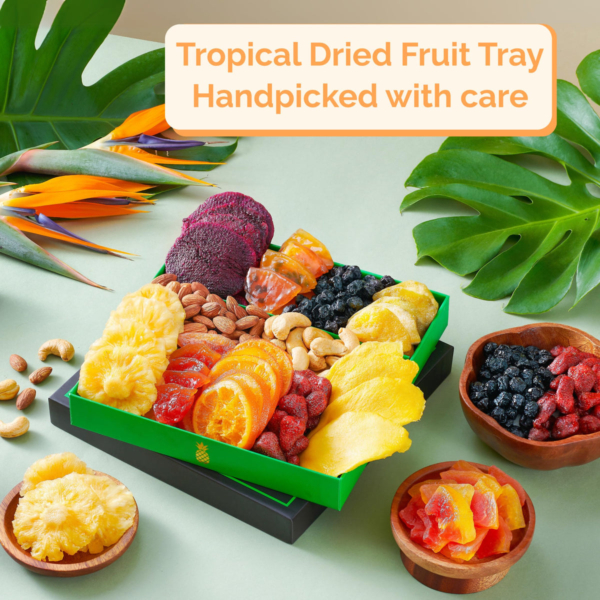 Dried Fruit Gift Basket – 11 Tropical Flavor Mothers Day Gifts for Mom | 20oz Soft Dried Fruit Basket Gift - Dried Fruit and Nuts Gift Basket Dry Fruits Gift Box - Healthy Food Gifts for Women Mom Dad