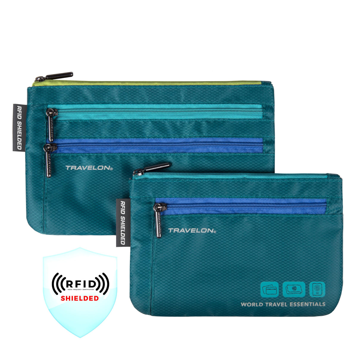Travelon World Travel Essentials Set Of 2 Currency and Passport Organizers