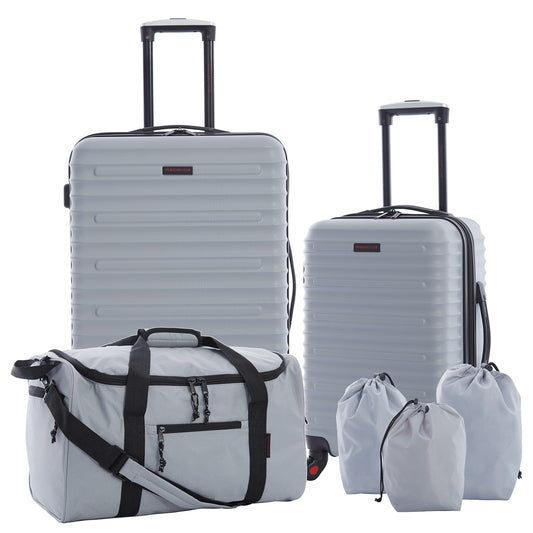 Travelers Club 6 Piece Orion Luggage and Travel Accessories Set, Grey