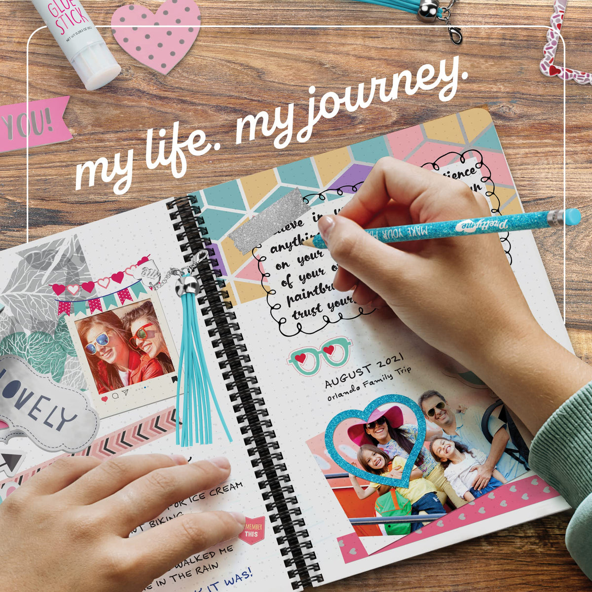 Pretty Me DIY Journal Kit for Girls - Gift for 8-14 Year Old Girl - Cool Birthday Gifts Ideas for Teens - Fun, Cute Art & Crafts Kits for Tween Teenage Kids- Scrapbook & Diary Supplies Toy Set