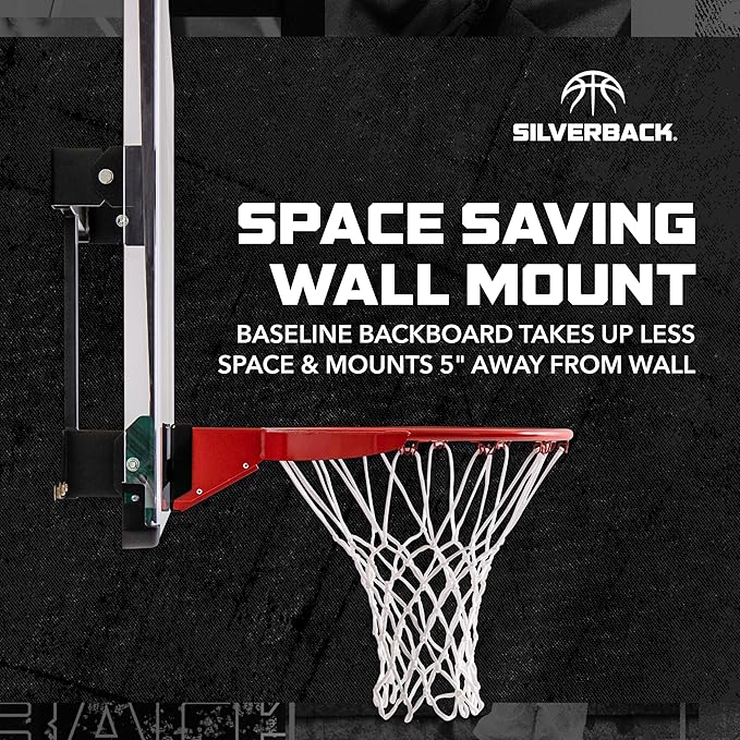 Silverback NXT 54" Wall Mounted Adjustable-Height and Fixed Basketball Hoop with QuickPlay Design