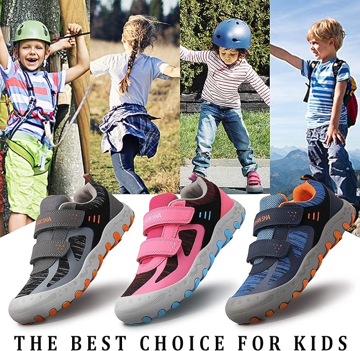Mishansha Kids Hiking Boots Toddler Girls Boys Hiking Shoes Water-Resistant Anti-Collision Non-Slip Athletic Outdoor Trekking Boots
