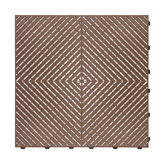 Swisstrax Ribtrax Smooth PRO Interlocking Garage Floor Tiles, 15.75 x 15.75-Inch, Chocolate Brown, 24 Piece Set