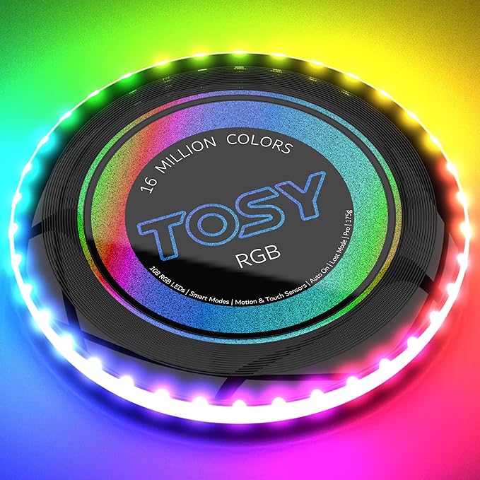 TOSY Bundle of 2 - Flying Disc 108 LEDs - RGB Black + Red