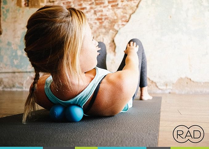 RAD Stiff Peanut Massage Ball ??High Density Yoga Deep Tissue Roller Ball ??Myofascial Release for Back, Neck, Feet, Psoas & Spine ??Suboccipital & Thoracic Trigger Point Therapy