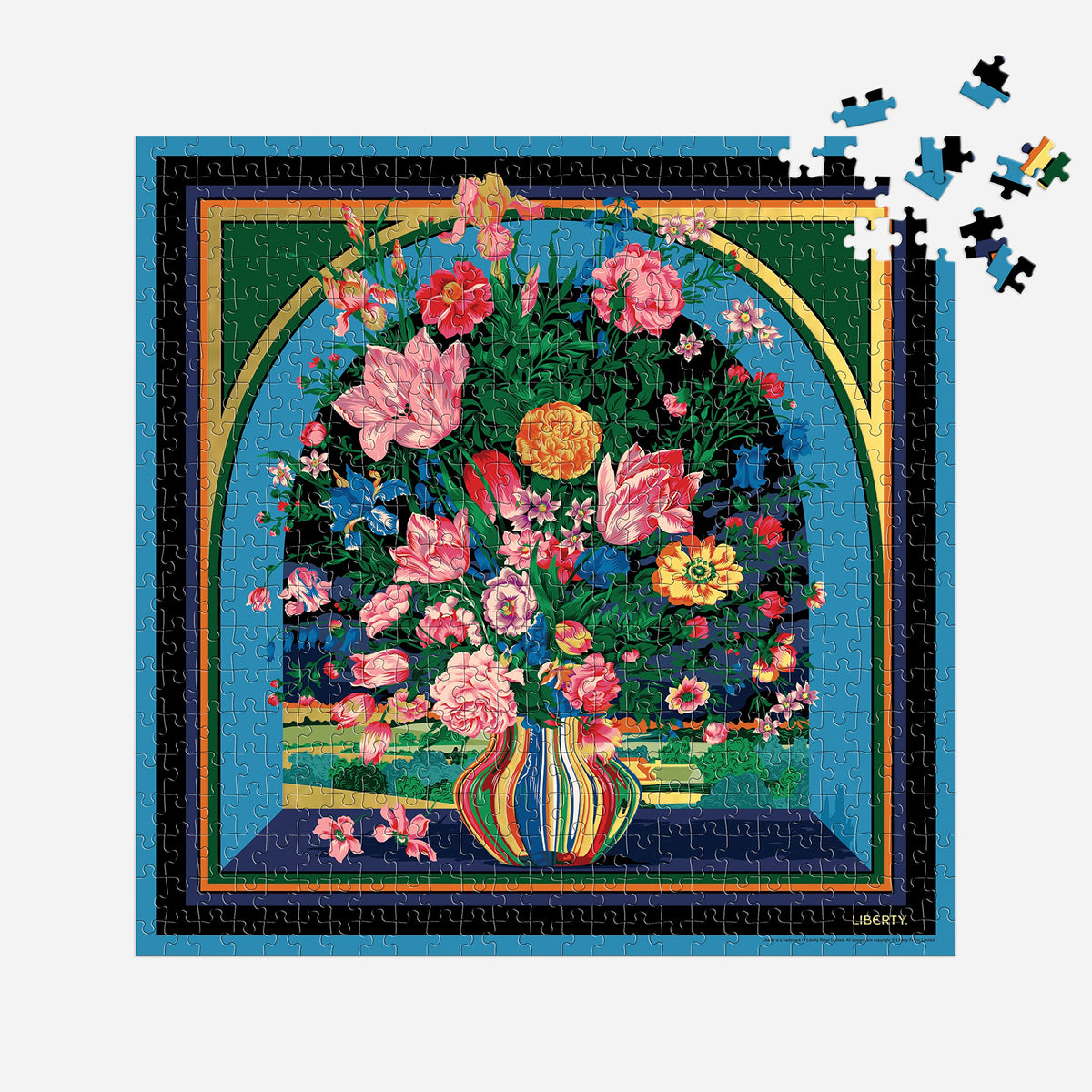 Galison Liberty Vista – 500 Piece Book Puzzle with Iconic Botanical Liberty Heirloom Print Artwork Packaged in Magnetic Keepsake Book Sized Box