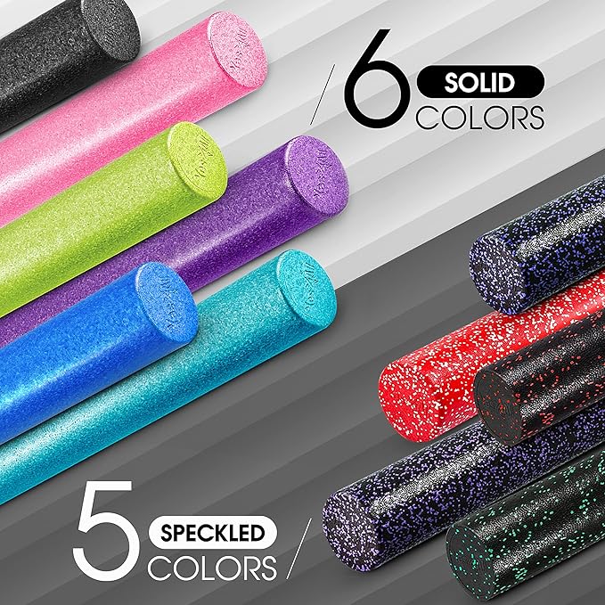 Yes4All High-Density EPP Round Back Roller Foam, Exercise Foam Roller for Yoga, Pilates & Stretching - 12, 18, 24, 36 inch