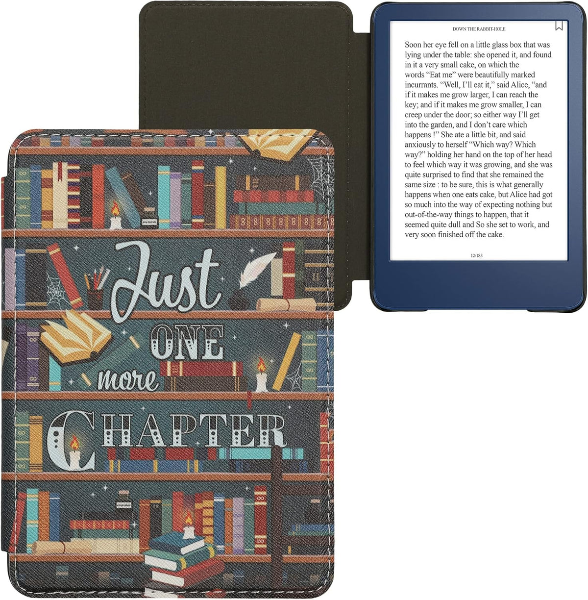 kwmobile (2022/2024) Case Compatible with Amazon Kindle Case - eReader Cover - Library Motto Multicolor