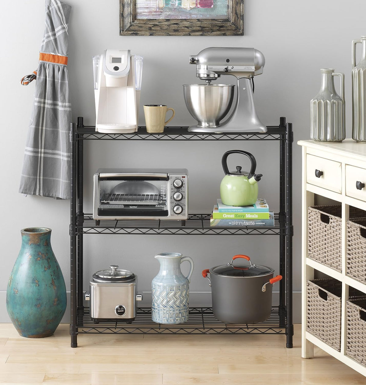 Whitmor 3 Tier Metal Shelving Unit - Heavy Duty Storage Shelves with 400 lbs Capacity Each | Adjustable, Easy Assembly, Black, 36"L x 14"W x 36"H