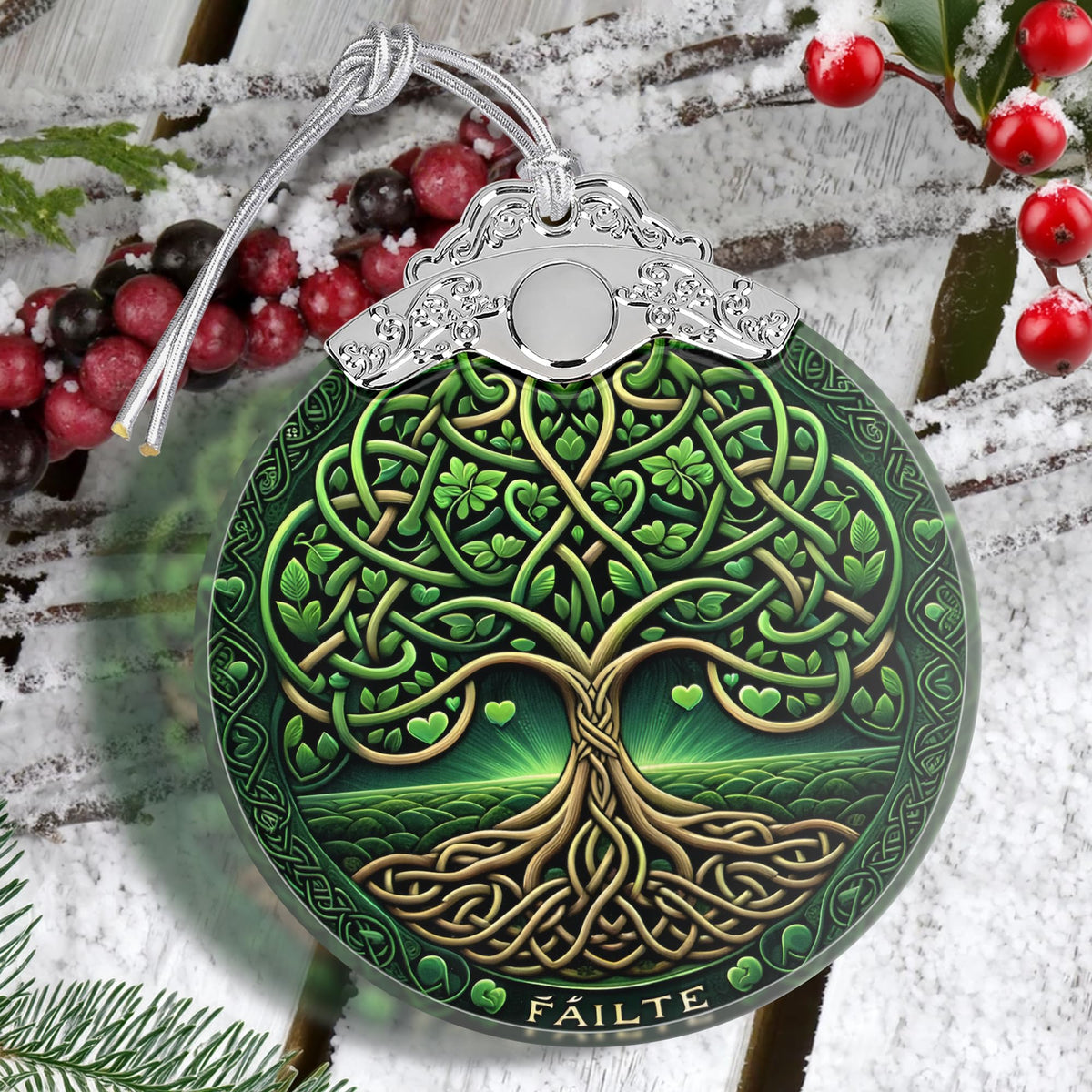 Tree of Life Stained Glass Hanging Ornament - Christmas Tree Decoration, Holiday Ornament, Gift Idea