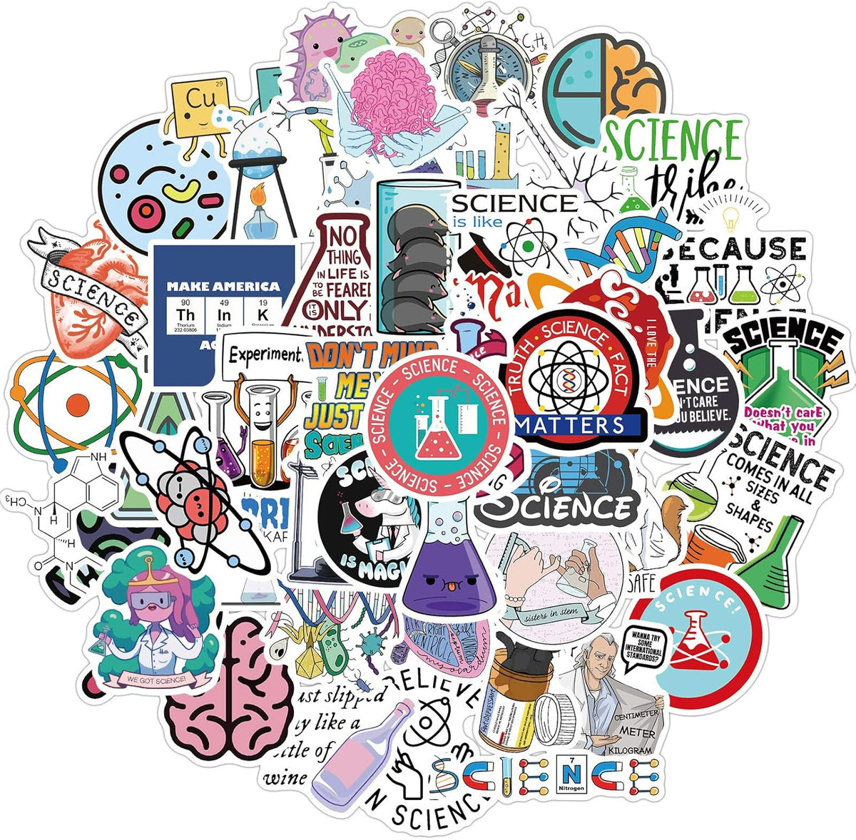 DLZJY 50PCS Funny Science Laboratory Stickers, Laboratory for Teens Adults, Physics Biology Chemistry Experiment