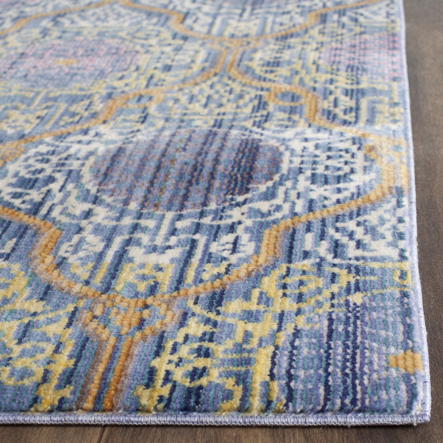 SAFAVIEH Valencia Collection Area Rug - 9' x 12', Lavender & Gold, Boho Chic Distressed Design, Non-Shedding & Easy Care, Ideal for High Traffic Areas in Living Room, Bedroom (VAL106L)