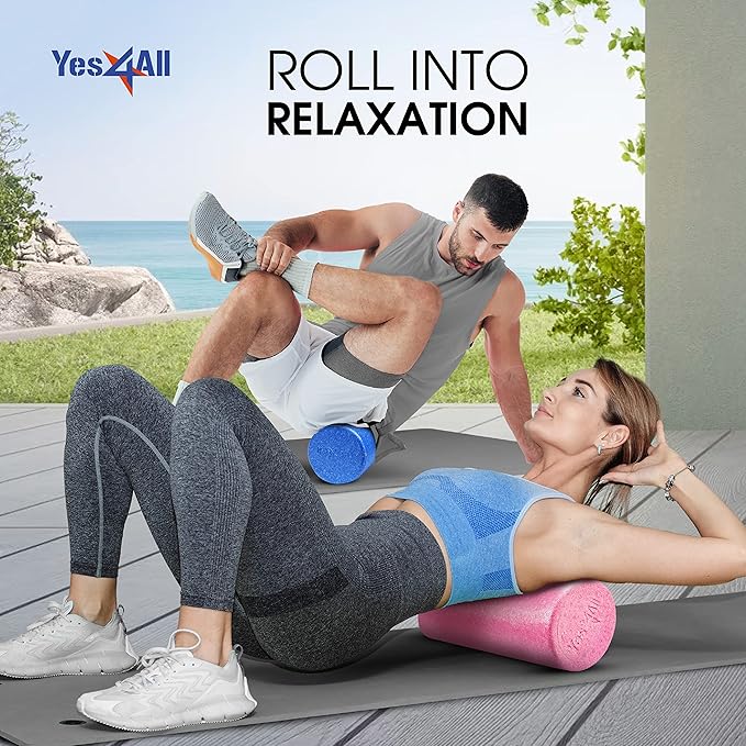 Yes4All High-Density EPP Round Back Roller Foam, Exercise Foam Roller for Yoga, Pilates & Stretching - 12, 18, 24, 36 inch