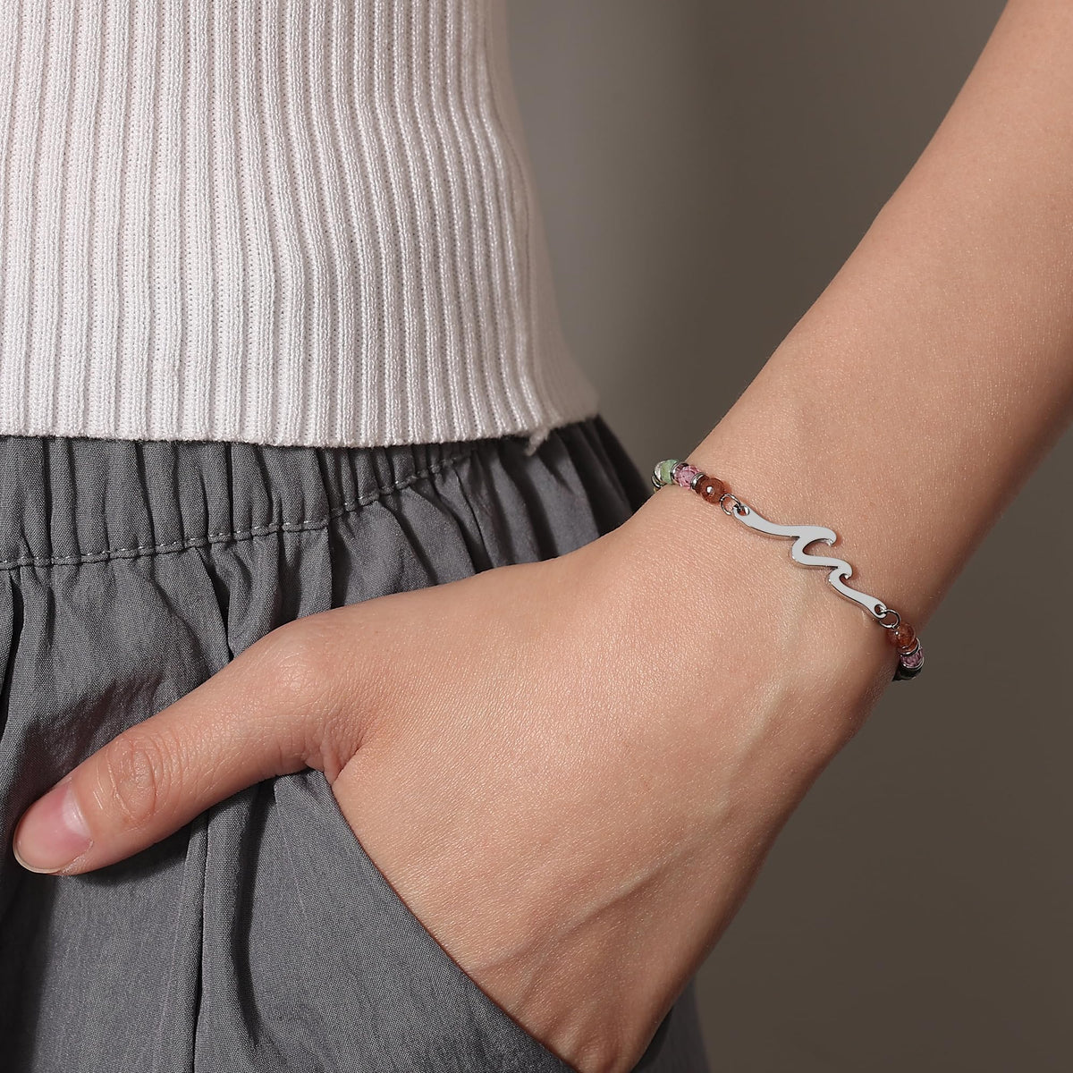 Valentines Day Gift for Her, Dainty Wave Bracelet for Women Jewelry, Valentines Day Gifts for Daughter, Mom, Wife, Friends, Girlfriend, Coworkers, Sister, Teacher, Female