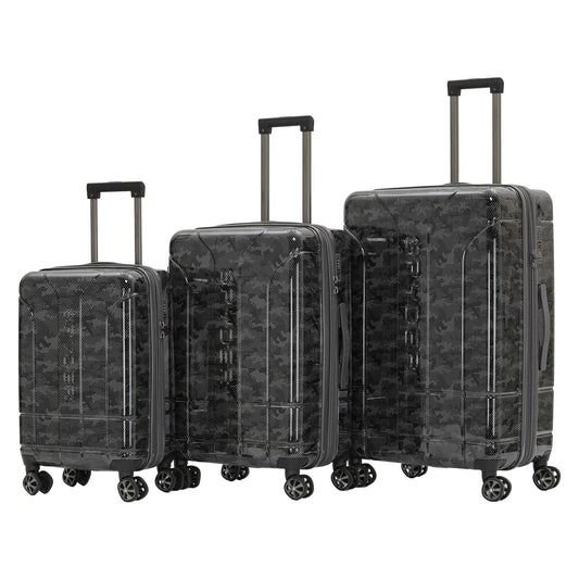 Spyder Matrix 3 Piece Luggage Set with 360° Spinner Wheels, TSA Approved Lock, (20 Inch Carry On, 25 Inch Medium Luggage, 29 Inch Large Checked), Gray/Black