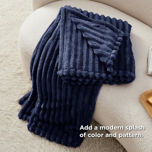 Bedsure GentleSoft Navy Blue Twin Blanket - Cozy, Soft Throw for Women & Girls | 66x90 Inches