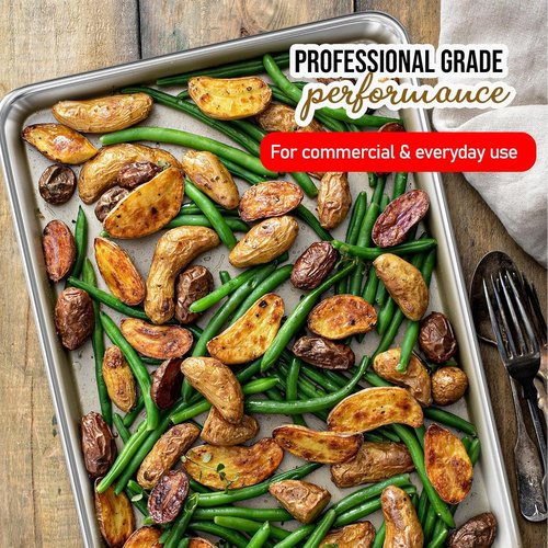 JoyTable Aluminum Baking Sheet Set - Non-Stick Quarter Sheet Pan for Baking & Roasting | 9 x 13 Inches