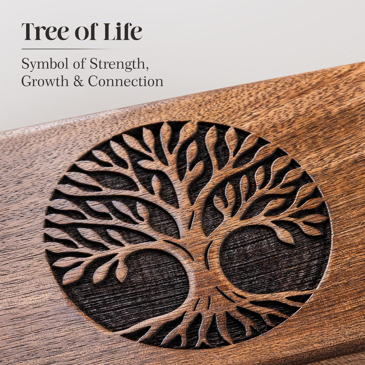 inanosa Handmade Mango Wood Tree of Life Jewelry Box, 7x5 inch Hand Carved Keepsake Box & Organizer, Unique Gift for Men & Women (Classic Tree of Life)