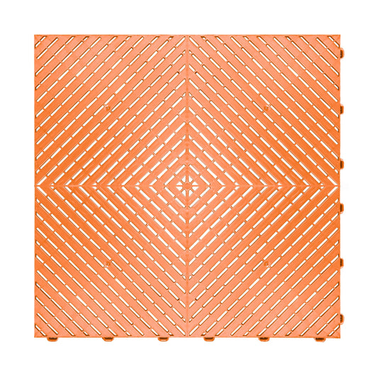 Swisstrax Ribtrax Smooth PRO Interlocking Garage Floor Tiles, 15.75 x 15.75-Inch, Tropical Orange, 24 Piece Set