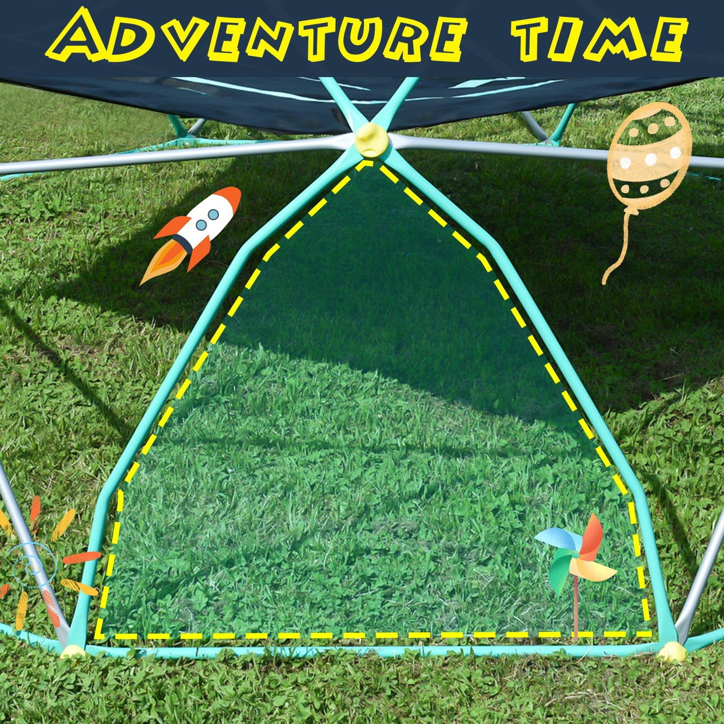 Virubi 13 FT Climbing Dome for Kids 3 +, Geometric Dome Climber Play Center - Supports 1000LBS Outdoor Playset, Easy Assembly and Move
