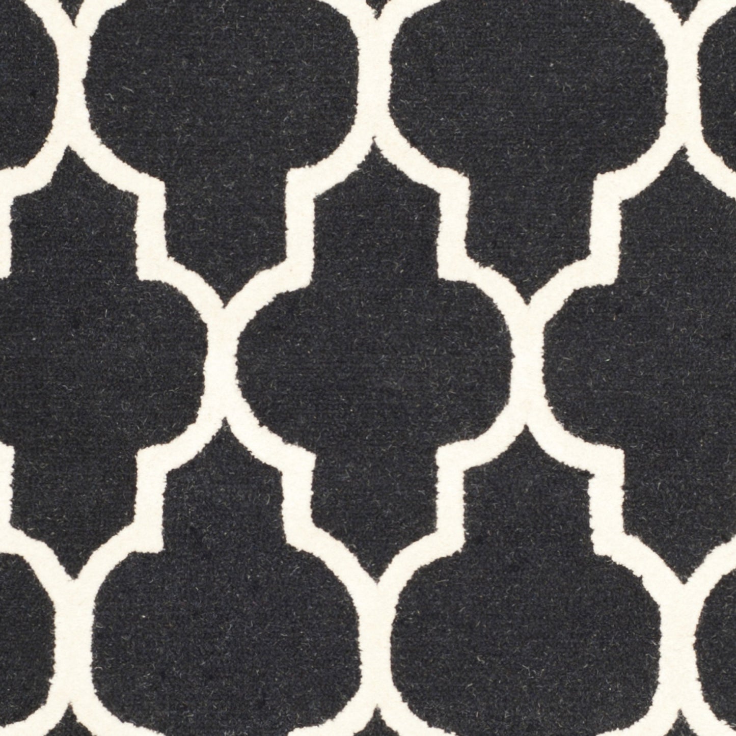 SAFAVIEH Area Rug 8x10 - Cambridge Collection - Large - Black & Ivory, Handmade Wool, Moroccan Trellis Design, Ideal for Living Room, Bedroom, Office, Dining Space (CAM134E)