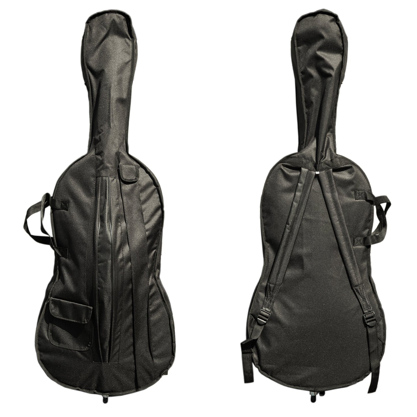 Paititi CE4009SE AVANT-GARDE Ebony Fitted Glossy Finish Solid Wood Cello with Soft Case, Brazilwood Bow, Rosin and Stopper (1/2)