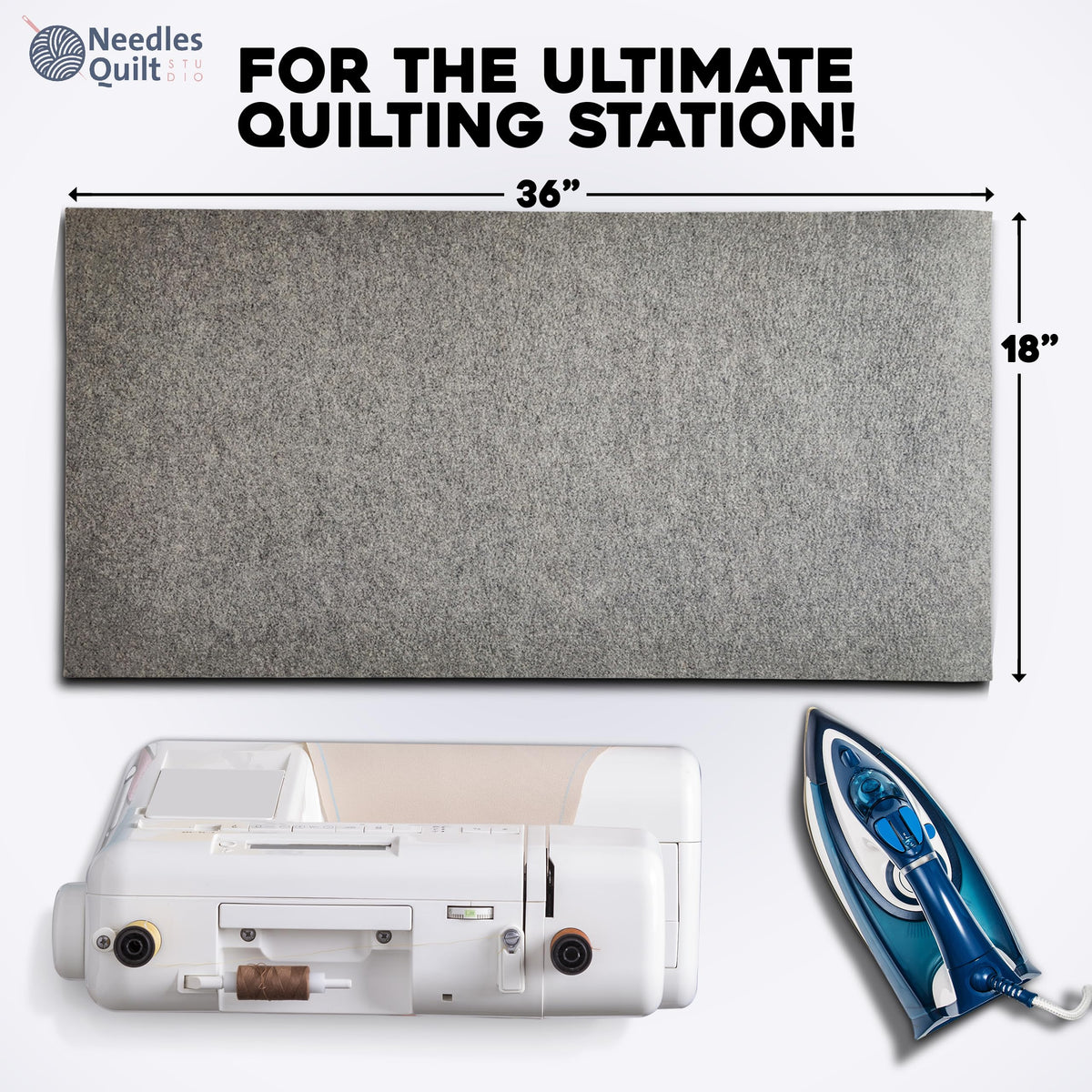 36" x 18" Wool Pressing Mat for Quilting | 100% Natural New Zealand Wool Ironing Mat for Quilters | Quilting Ironing Pad & Wool Pressing Pad for Sewing, Quilters & Craft Projects