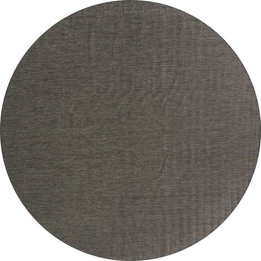 Unique Loom Collection Casual Transitional Solid Heathered Indoor/Outdoor Flatweave Area Rug (13' Round, Black/Ivory)