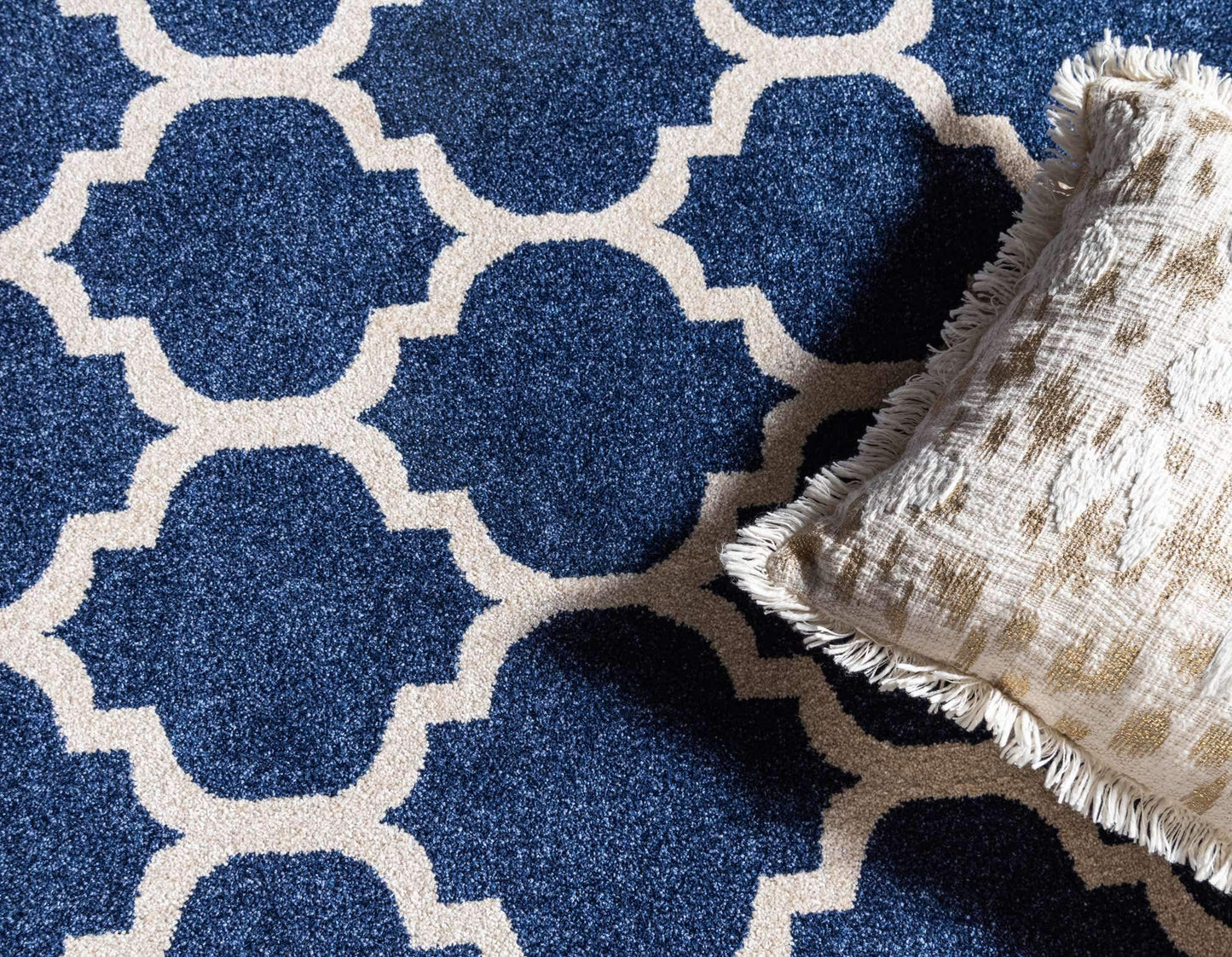 Unique Loom Trellis Collection Area Rug - Philadelphia (10' x 14' 1" Rectangle Dark Blue/Navy Blue)