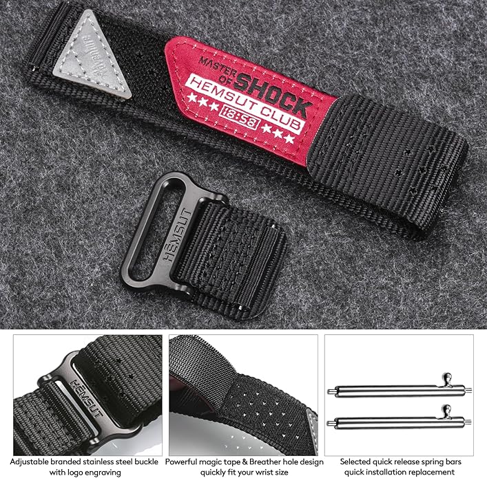 20mm Nylon Band Compatible with Garmin Vivoactive6/5/3,Forerunner 165/55/645/245 Music, 20mm Soft Nylon Replacement Strap